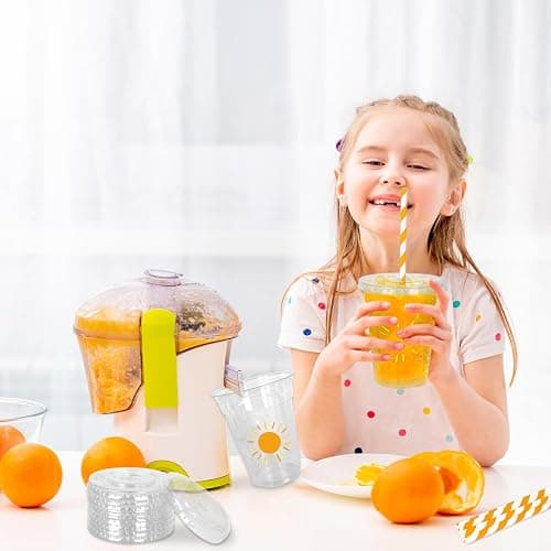 Whaline 50Pcs Boho Sun Disposable Plastic Cups with Lids and Straws 12 Oz Sunshine Cold Beverage Drinking Cups for Birthday Baby Shower Party Supplies thumbnail 5