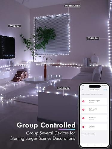 BrizLabs Smart Fairy Lights, 33ft 100 LED Color Changing Fairy Lights Work with Alexa/Google Home, WiFi Rainbow Christmas Light Dimmable RGB Twinkle Starry Light for Christmas Tree Home Party Decor thumbnail 6