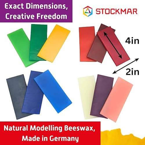 Stockmar Modelling Beeswax – 12 Assorted Color Sheets in Sliding Cardboard Box – Non-Drying, Reusable Wax Art Set for Artists and Hobbyists – for Creative Art Projects, Crafting, and Sculpture thumbnail 3