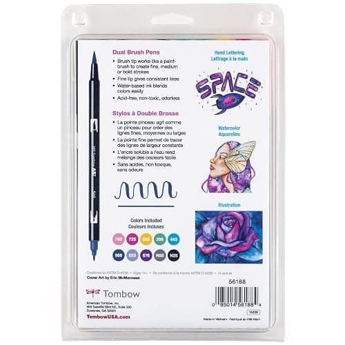 Tombow 56188 Dual Brush Pen Art Markers, Galaxy, 10-Pack. Blendable, Brush and Fine Tip Markers thumbnail 9