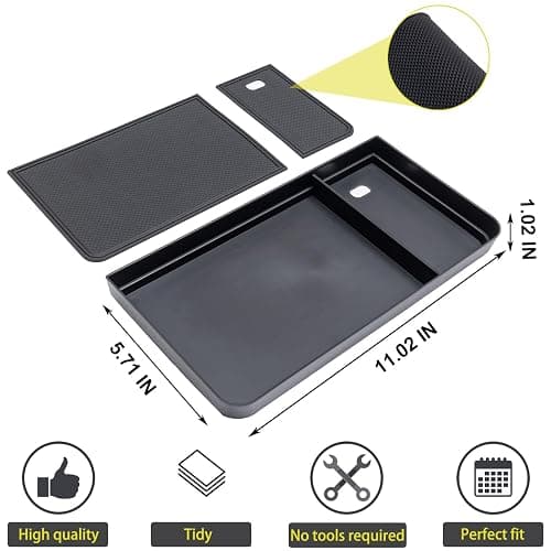 PIMCAR Center Console Organizer for 2021-2026 Ford F150 & 2022-2025 F150 Lightning XLT Pro Hidden Storage Tray with USB Hole Interior Accessories (Fits into The Open Pocket in Front of The Shifter) thumbnail 6