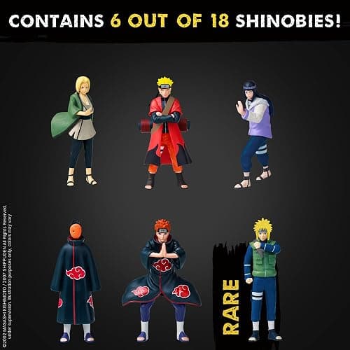 P.M.I. Naruto Shippuden Collectible Mini Figures 6 Pack Deluxe Box | Anime Action Toy Set Featuring Team 7 Ninjas, Akatsuki, Legendary Sannin & Rare Shinobi (Assortment D) thumbnail 3