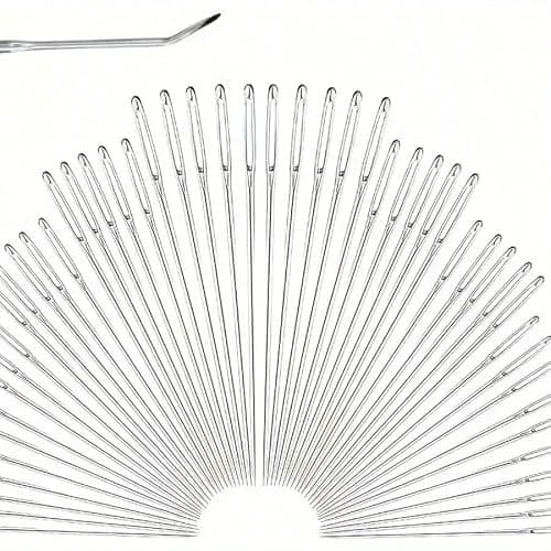 55pcs Stainless Steel Hand Sewing Needles Set, Big Eye Embroidery Needles Kit with Assorted Sizes, Premium Needlework Supplies for Sewing Crafting thumbnail 2