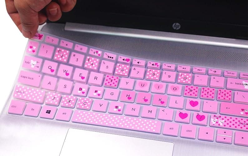 Keyboard Skin Compatible for HP 15.6" 15-dw/dy 15-ef/da/db 15-bs/bw 15t 15z 15t-dy200 15t-dw300/HP Envy x360 2-in-1 15.6''/HP Spectre x360 15t eb0043dx/HP Envy 17 17.3 17t 17M 17-by/bs/bw (Lovely) thumbnail 6