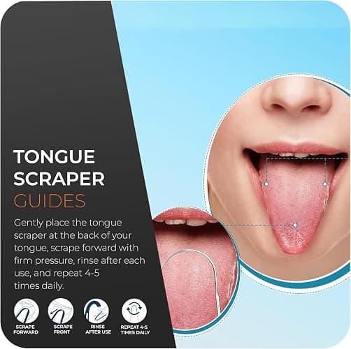 Roe Tenpo Tongue Scraper, 2 U-Shaped - Tongue Cleaner Stainless Steel, Optimal Oral Hygiene - Fresh Breath & Healthy Mouth Tongue Scrapers for Adults & Kids thumbnail 3