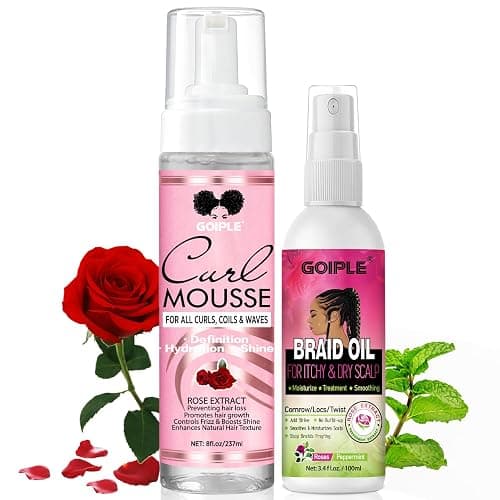 Braid Oil for Soothes Moisturizes Dry & Itchy Scalp Braiding Scalp Oil for Locs & Twists - Mousse for Braids Curl Styling for Women - Definition Curl Control Braid Mousse Hair Foam for All Braids Hair - Image 1