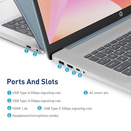 HP 17.3” Touchscreen Laptop w/Microsoft 365, 16GB RAM, 1TB SSD+128GB UFS | Webcam w/ shutter, Fingerprint Reader, Backlit Keyboard, Microsoft Copilot Key, Intel Quad-Core CPU, Win11, Blue thumbnail 5
