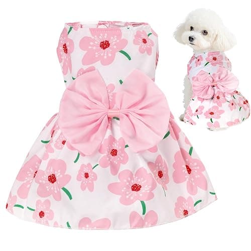 choyaxo Floral Dog Dress Cute Dog Skirt Pet Dress Summer Pet Clothes for Puppy Small Cats - Image 1