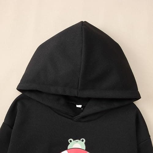 Ritatte Girls Cute Mushroom Frog Sweatshirt Kawaii Long Sleeve Hoodie Pullover Tops with Pocket Kids Aesthetic Clothes thumbnail 5