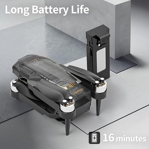 Drone with Camera for Adults, 1080P HD Drones with LCD Screen Controller with 8GB SD Card, Brushless Motors Quadcopter for Beginners, Stable Hover, Waypoint Fly, One-Key Takeoff/Landing, Portable Drone for Kids thumbnail 6