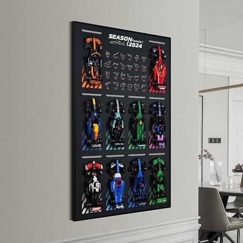 Display Wallboard for Lego Speed Champions Ultimate Formula 1 Collector's Pack, Wall Mount for Lego Collectible F1 Model Car Kit (Car Not Included) Space-Saving Easy Assembly Creative Home Decor - Image 1