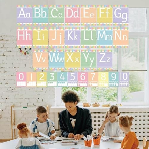 Stamiratiy 37 Pcs Pastel ABC Alphabet for Classroom Wall ABC Posters and 0-10 Number Cards Pastel Bulletin Board Letters Number Line for Classroom (Pastel ABC) thumbnail 6