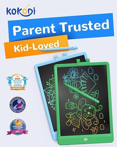 KOKODI LCD Writing Tablet, 10 Inch Colorful Toddler Doodle Board Drawing Tablet, Erasable Reusable Electronic Drawing Pads, Educational and Learning Toy for 3-6 Years Old Boy and Girls(Green) thumbnail 3