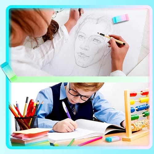 Gersoniel 24 Pcs Cute Rubber Colored Kawaii Erasers for Kids Drawing Writing Aesthetic Jelly Erasers Office School Supplies Students Artist thumbnail 5