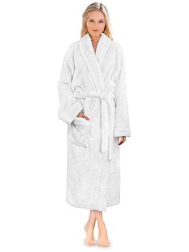 PAVILIA Premium Womens Plush Soft Robe Fluffy, Warm, Fleece Sherpa Shaggy Bathrobe - Image 1