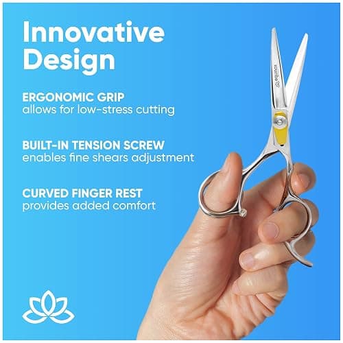 Equinox Professional Razor Edge Series Barber Hair Cutting Scissors - Japanese Stainless Steel Salon Scissors - 6.5” Overall Length - Fine Adjustment Tension Screw - Premium Shears for Hair Cutting thumbnail 5