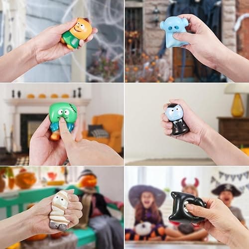 New 6 Packs-Halloween Squishies Toys Slow Rising Party Favors:Pumpkin,Zombie,Black Cat,Mummy,Vampire,Ghost Halloween Treat Bag Classroom Prizes,Stress Relief Toys for Kids Toddlers Gift thumbnail 5