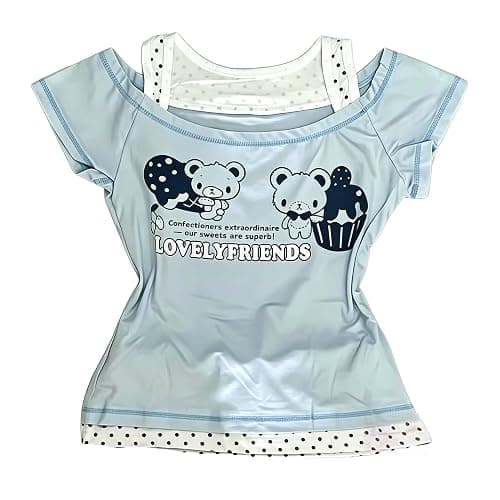 Cutecore Harajuku Y2k Baby Tee Cute Kawaii Emo Grunge Shirt Women Vintage Graphic Tees Short Sleeve Alt Tops 2000s - Image 1