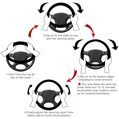 Wildflower Steering Wheel Cover for Women Men, Anti-Slip Breathable and Sweat Absorption Universal 14.5-15 Inch Cute Steering Wheel Protector, Wildflower Floral Car Accessories thumbnail 7