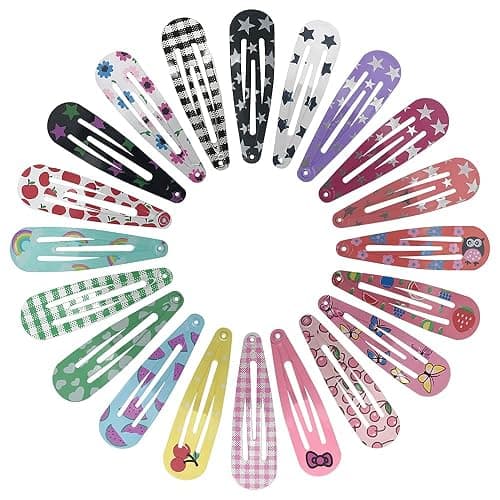 Hair Clips, KUBOM 120-Pack Metal Snap Hair Barrettes Barettes and Hair Clips for Girls,Toddlers,Kids,Women, Baby and Fine/Thick hair - 2inch (Colored Candy and Pattern) thumbnail 2