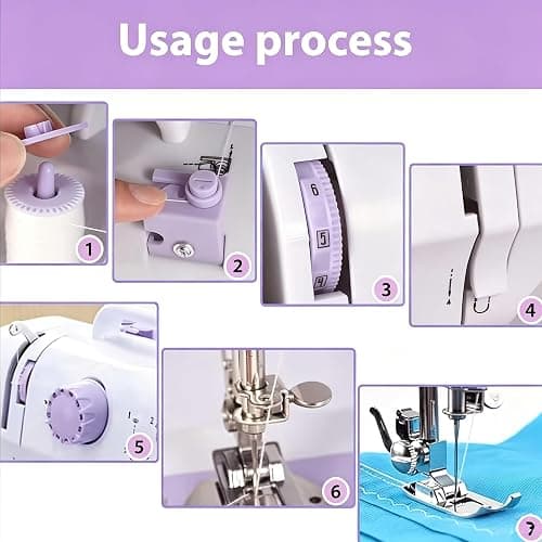 Electric Sewing Machine for Beginners for Quick Repairs DIY Crafts & Gift | Portable Mini Sewing Machine with Dual Power, 12 Stitches, Foot Pedal, Light, Storage Drawerand Accessories Kit thumbnail 10