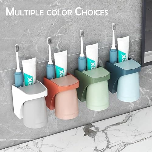 2 in 1 Toothbrush Holder,for Dad Mom and Son/Daughter in Bathroom | Storage Organizer ,Space Saving ,Father Mother and Son/Daughter, Suction cup thumbnail 8