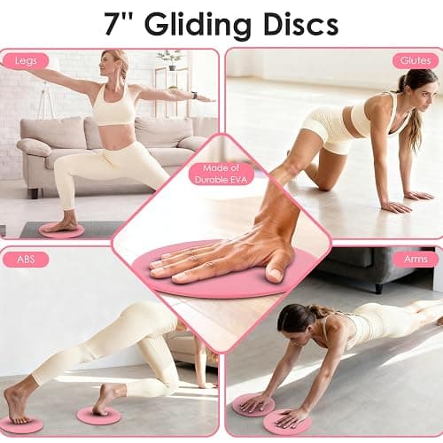 16 PCS Pink Pilates Ring and Ball Set for Women with 15" Magic Circle, Home Pilates Equipment Kit with Adjustable 1LB Ankle Wrist Weight, Resistance Band, Gliding Discs, Pilates Essentials Accessories thumbnail 4