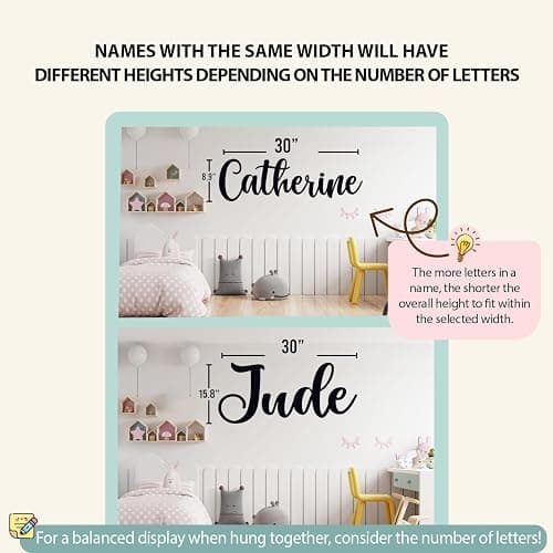 Personalized Name Sign for Nursery - Custom Wooden Name Signs for Kids Room, Personalized Nursery Name Sign - Perfect Baby Room Decor, Wall Name Decoration & Wedding signs, Family Name Signs thumbnail 7