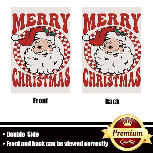Merry Christmas Garden Flag 12x18 inch Outdoor-Double Sided Christmas Santa Claus Flag Vivid Color Polyester Yard Flags thumbnail 4