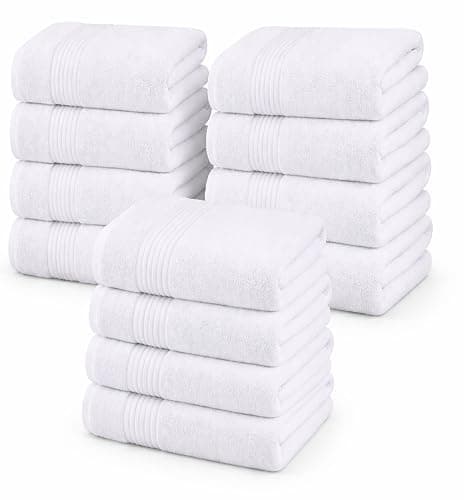 Utopia Towels Luxurious Bath Towels Set, 27 x 54 Inches 100% Ring Spun Cotton, 12 Pack White - Image 1