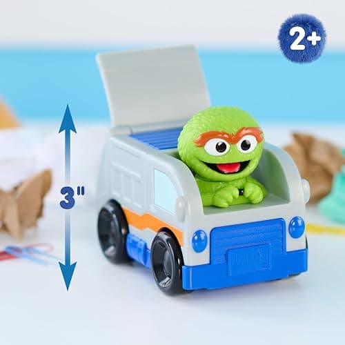 SESAME STREET Twist and Pop Wheelies 3-Pack Preschool Toy Vehicles, Includes Elmo, Cookie Monster, and Oscar, 3" Interactive Toy Cars for Fans, Boys, Girls, Kids, Ages 2 and Up by Just Play thumbnail 6