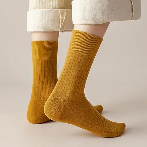 Riccess 10 Pairs of Retro Colorful Athletic Socks for Women, Solid Color, Above Ankle Crew Stretch Socks for Girls thumbnail 4