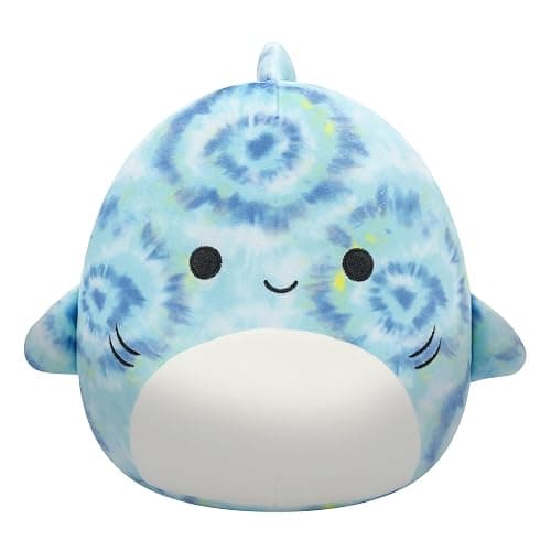 Squishmallows Original 8-Inch Luther Blue Tie-Dye Tiger Shark - Official Jazwares Plush - Blue Tie-dye Tiger Shark - Image 1