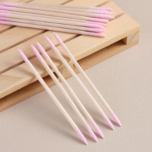 FSpronail 200pcs Pointed Tip Cotton Swabs, Pink Double-head Precision Microblading Cotton Swabs with Wooden Sticks Nail Polish Remover Pen Touch Up Disposable Makeup Applicators Beauty Tools thumbnail 5