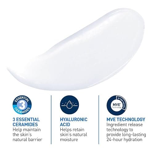 CeraVe Moisturizing Lotion, Daily Lightweight Face & Body Moisturizer with Hyaluronic Acid & Ceramides, Suitable for Dry & Sensitive Skin, Fragrance-Free, Non-Comedogenic & Allergy Tested, 473 mL thumbnail 3