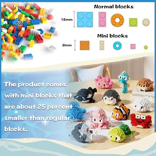 libergarden Micro Building Blocks Sets, 12 in 1 Cute Aniamls Series for Kids Birthday Party Favors, Mini Building Blocks, Micro Building Kit Toys, Building Blocks for Adults & Kids thumbnail 5