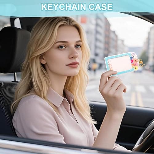 SKZO Keychain Photocard Holder Keychain Photo Frame Keychains Animals Cartoon Photo Sleeve Idol Card Holder Protective Case for Stray Fans (Blue) thumbnail 6