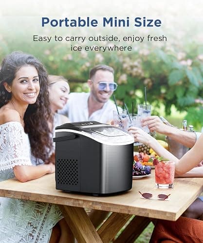 COWSAR Ice Maker Countertop, Portable Ice Machine with Self-Cleaning, 26.5lbs/24Hrs, 9 Bullet Ice Cubes in 6 Mins, Ice Basket and Scoop, Ideal for Home, Kitchen, Bar, Camping thumbnail 7