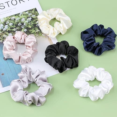 IVARYSS Satin Scrunchies for Girls, Soft Than Silk for Hair, Fashion Ties and Bands for Thin | Thick Hair Styling, 16 Pack (Multi-Pink) thumbnail 3