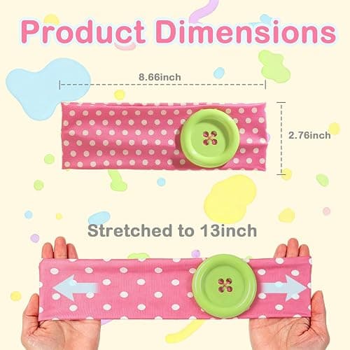 Weazppre Polka Dot Head Bands for Women, Wide Stretchy Cloth Headbands with Big Buttons,5-Pack Cute Hair Accessories Gifts for Daily Wear, Cosplay, Party and Retro Style (Bright, candy-colored) thumbnail 2