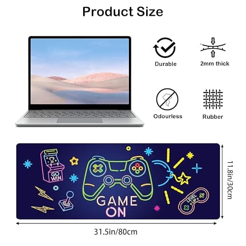 Mouse Pad - Gaming Mouse Pad for Keyboard 80X30cm Computer Mouse Mat Desk Pad with Soft Smooth Surface and Anti-Slip Rubber Base Gaming Mats for Desk Gamer Office Home thumbnail 3