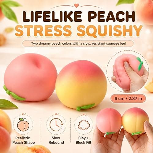 Crunchy Squishy (Crunchy Pink Peach) | Durable Portable Slow Rebound Calming Tool for Kids Adults thumbnail 2
