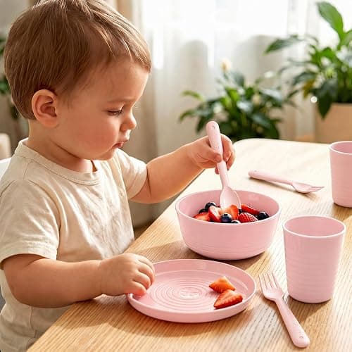 Muulaii 12 Pcs Kids Forks and Spoons, Plastic Kids Utensils Set, Pink | BPA free, Dishwasher Safe, PP Material, Brightly Colored, Easy to Grip, Sized for School Lunch Box, Fits from 2 Years Old thumbnail 9