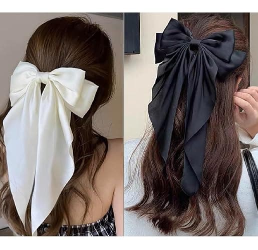 Hair Bows for Women Girls 8 PCS Hair Ribbon Bow Hair Clips with Long Tails Vintage Hair Accessories for Women thumbnail 6