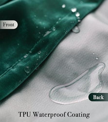 MAMUSE Ruffle Shower Curtain for Bathroom - Cute Aesthetic Decorative Modern Girly Unique Girls Design Pretty Women Waterproof Velvet Cortinas de Baño Bathtub 72 x 72 Inch, Dark Green thumbnail 5