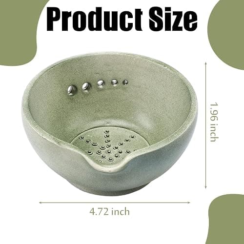 FoldTier Herb Stripper Bowl with Grater - Resin Herb Stripper Tool with 5 Hole Sizes – Efficient Peeling Kitchen Tools Supplies for Salads & Cooking Peeling off the Leafy Assembly thumbnail 3