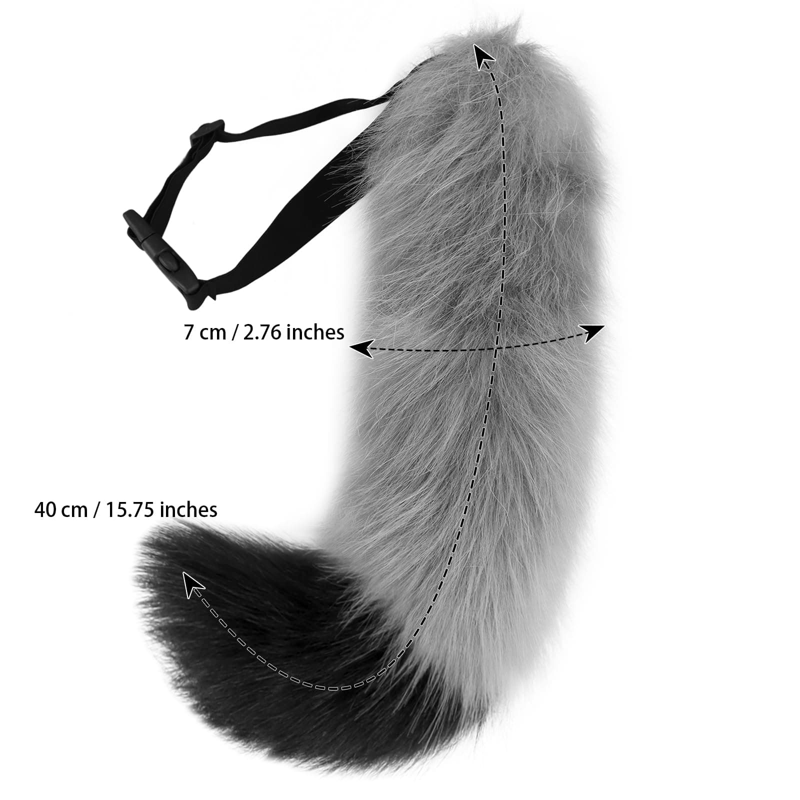 SMILETERNITY Faux Fur Furry Animal Cat Fox Tail for Halloween Party Cosplay Costume Accessories thumbnail 3