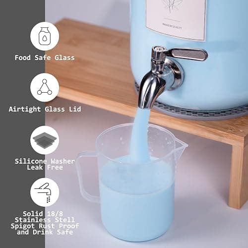 2 Pack Glass Laundry Detergent Dispenser,Sturdy glass Fabric Softener Dispenser With Leak Proof Pump,Reusable Container & Bamboo Stand-108Oz Big Laundry Soap Container For Washer Room Organization (2) thumbnail 4