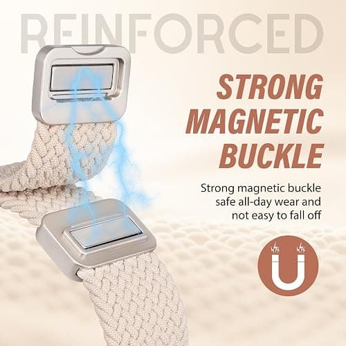 Braided Magnetic Band Compatible with Apple Watch Bands 38/40/41/42/44/45/46/49mm Women Men, Celtic Knot Stretchy Elastic Nylon Fabric Woven Strap for iWatch Series 11 10 9 8 7 6 5 4 SE/Ultra 3 2 1 thumbnail 2