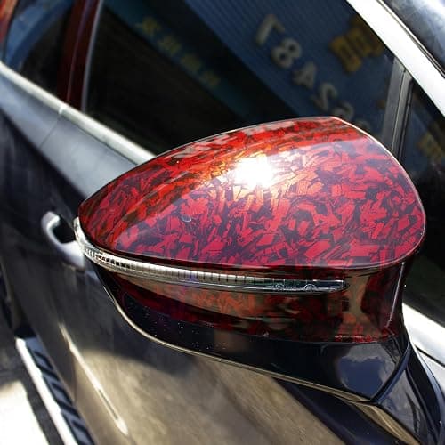 FSOTE Vinyl Matte Black Carbon Fiber Sticker wrap Carbon Fiber Tape Car wrap Exterior Vinyl Sticker Sheet (Red Broken Shale, 1FT*5FT) thumbnail 2